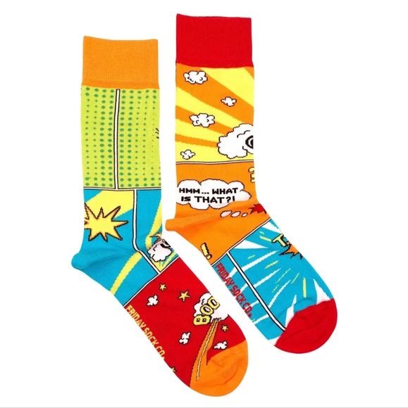 NWT Friday Sock Company Colorful Comic Print Socks - Picture 3 of 3